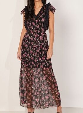 Foxiedox Floral Print Sheer Dress NEW